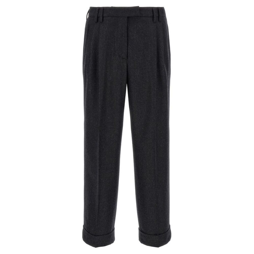 Alberto Biani Gray Wool Casual Women's Pants